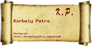 Korbely Petra névjegykártya